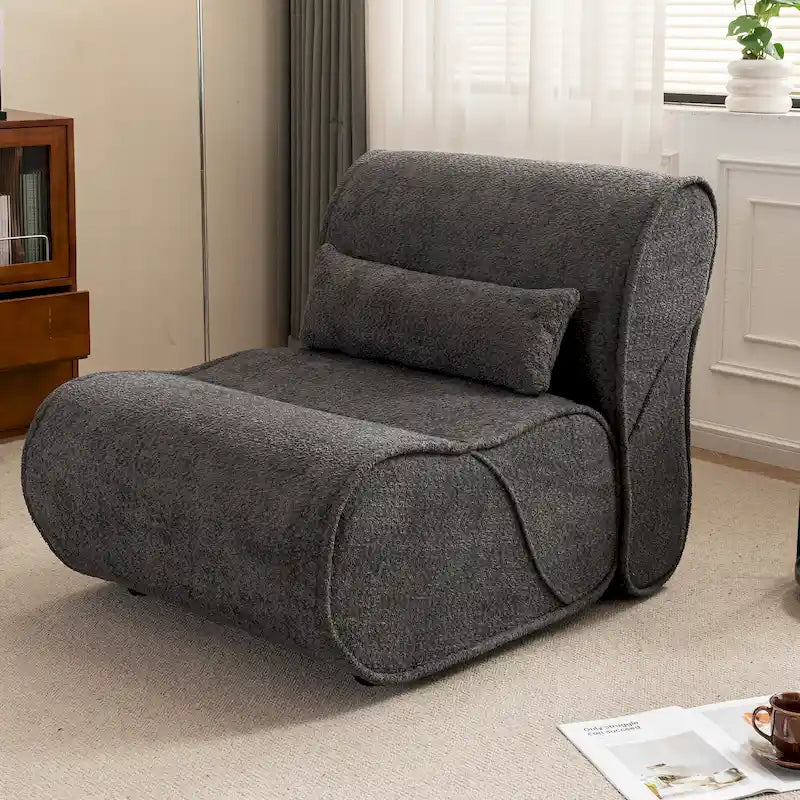 Timeless Fabric Recliner with Ergonomic Design and Matching Pillows