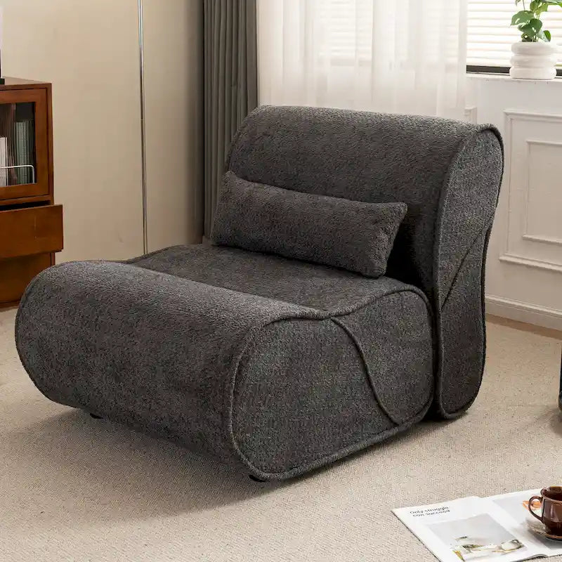 Timeless Fabric Recliner with Ergonomic Design and Matching Pillows
