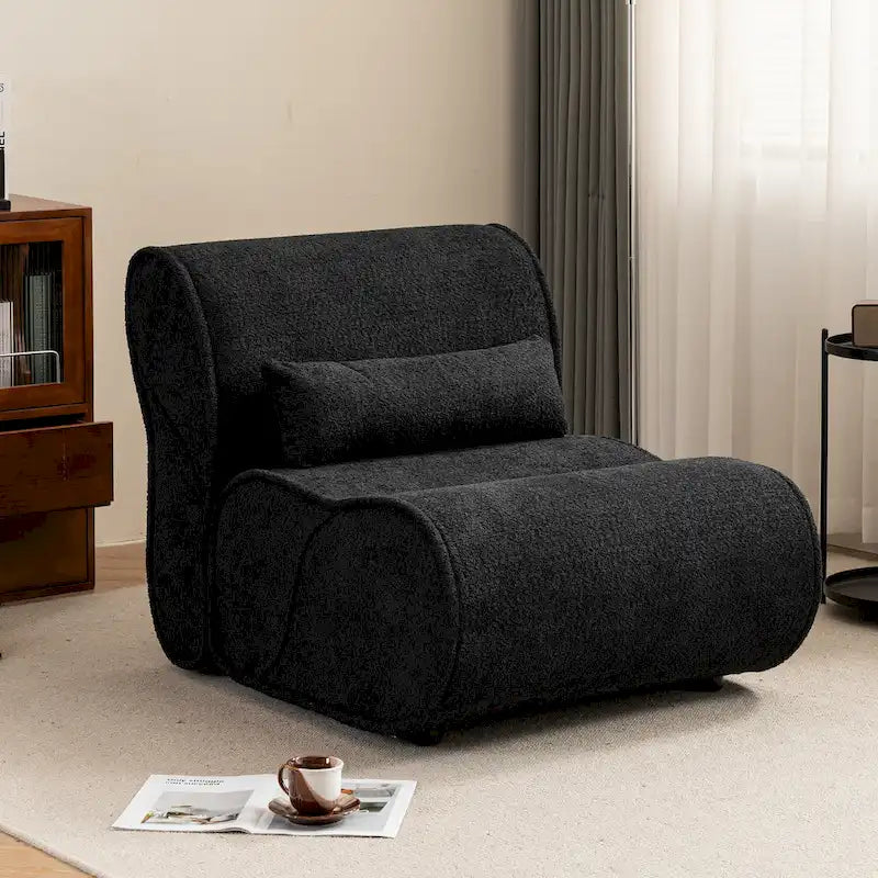Timeless Fabric Recliner with Ergonomic Design and Matching Pillows