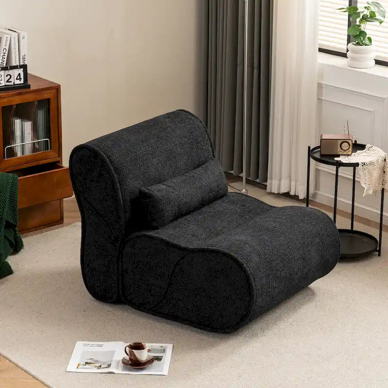 Timeless Fabric Recliner with Ergonomic Design and Matching Pillows