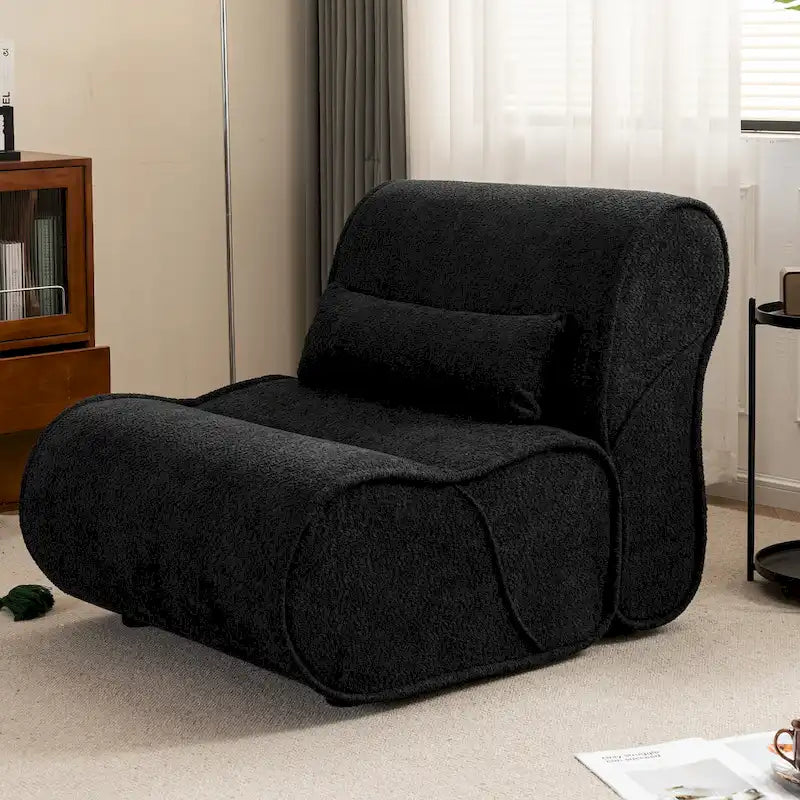 Timeless Fabric Recliner with Ergonomic Design and Matching Pillows