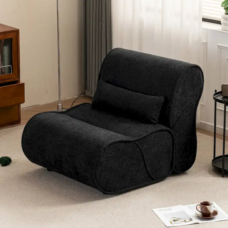 Timeless Fabric Recliner with Ergonomic Design and Matching Pillows