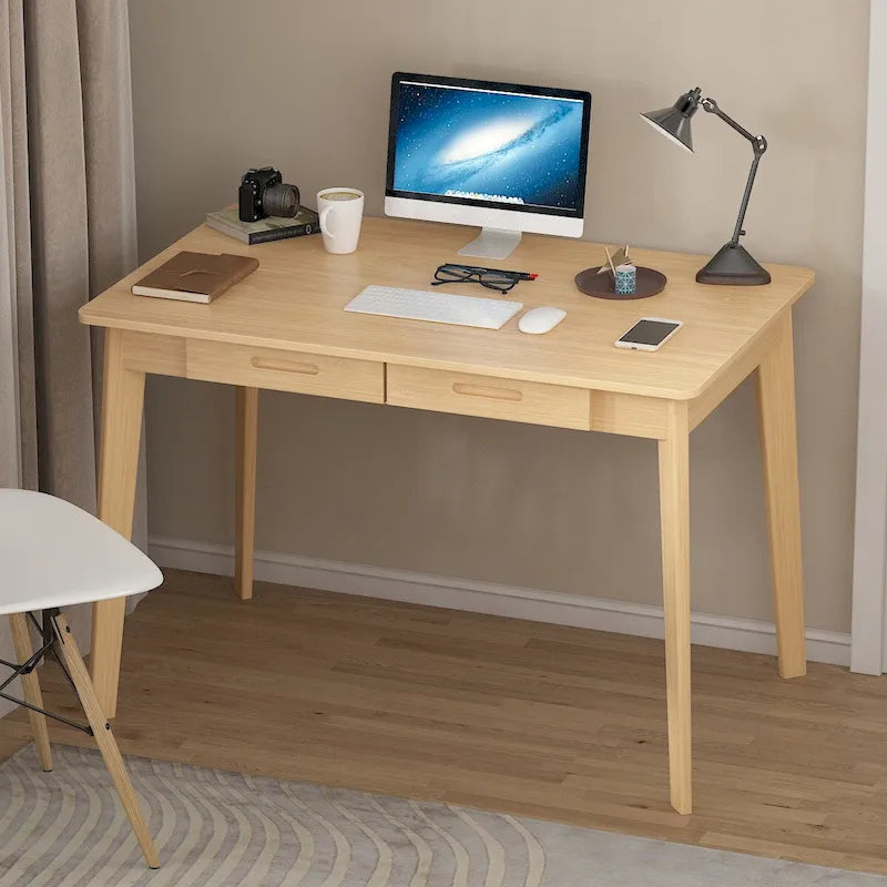 39.4 Wood Computer Desk with 2 Drawers - 4 Colors