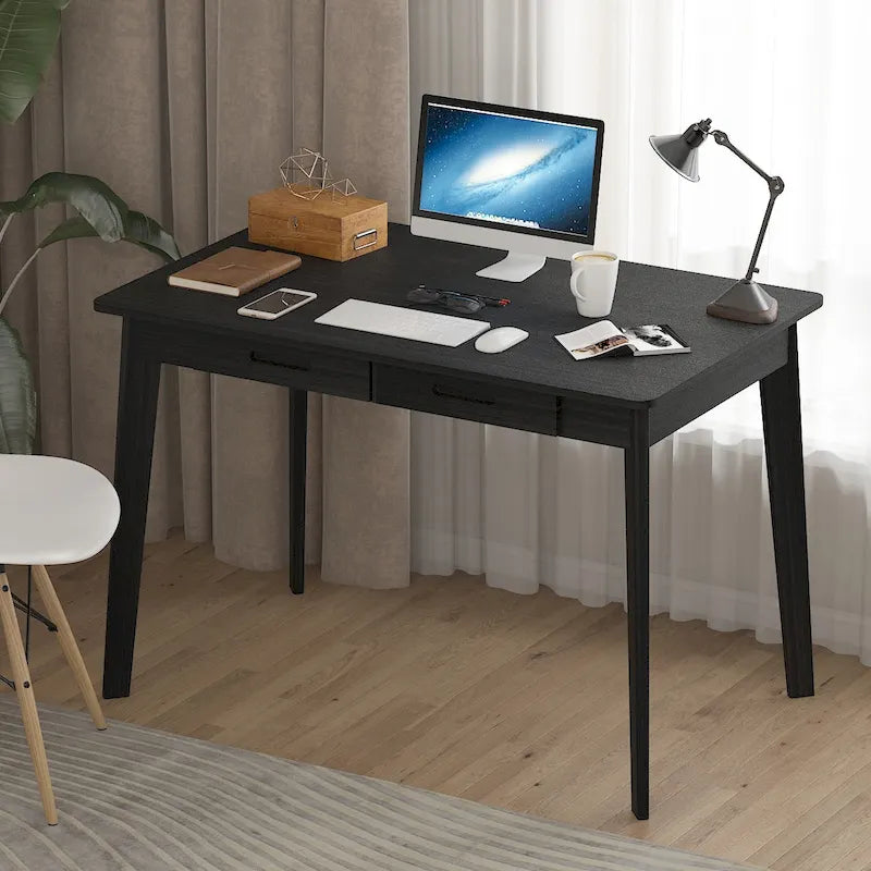 39.4 Wood Computer Desk with 2 Drawers - 4 Colors