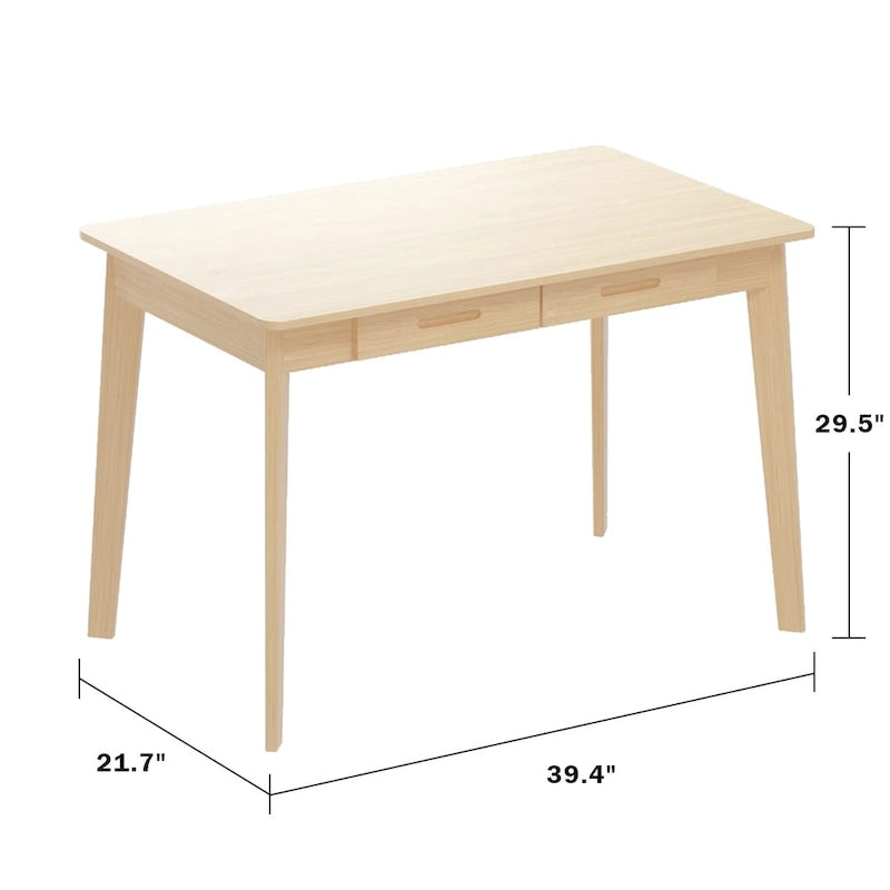39.4 Wood Computer Desk with 2 Drawers - 4 Colors