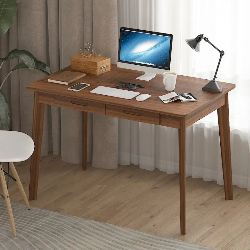 39.4 Wood Computer Desk with 2 Drawers - 4 Colors