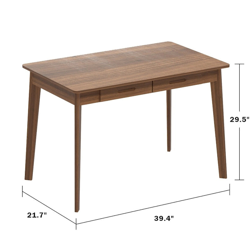 39.4 Wood Computer Desk with 2 Drawers - 4 Colors