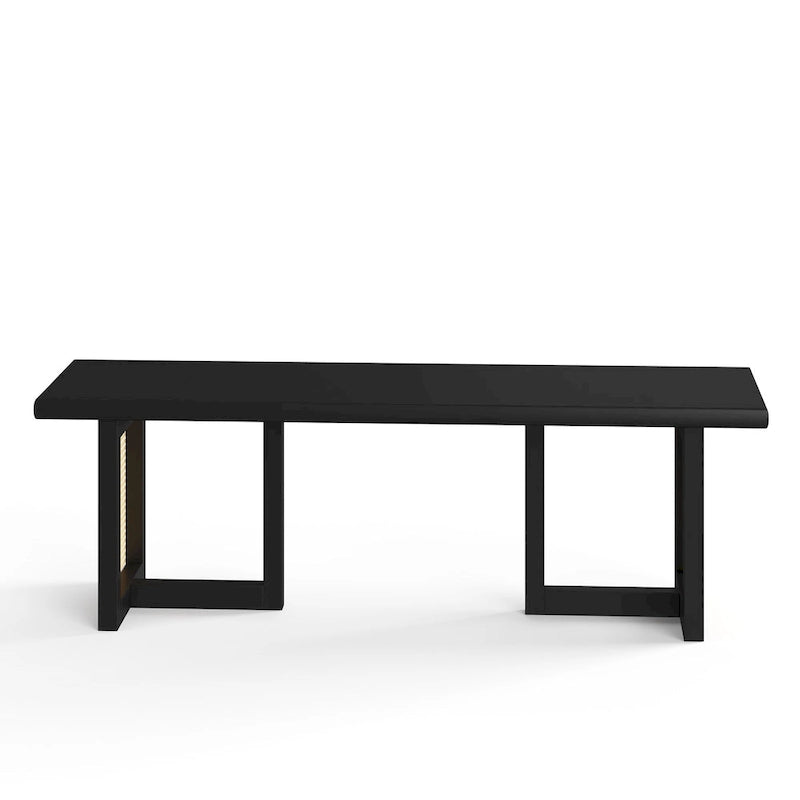 Rectangular Cane Dining Bench