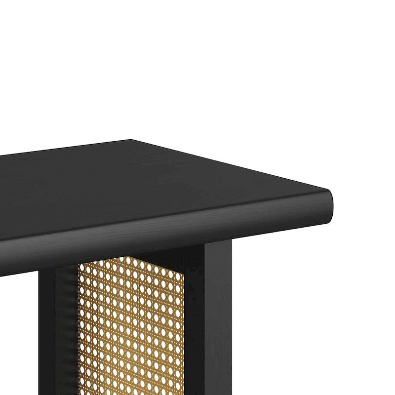 Rectangular Cane Dining Bench
