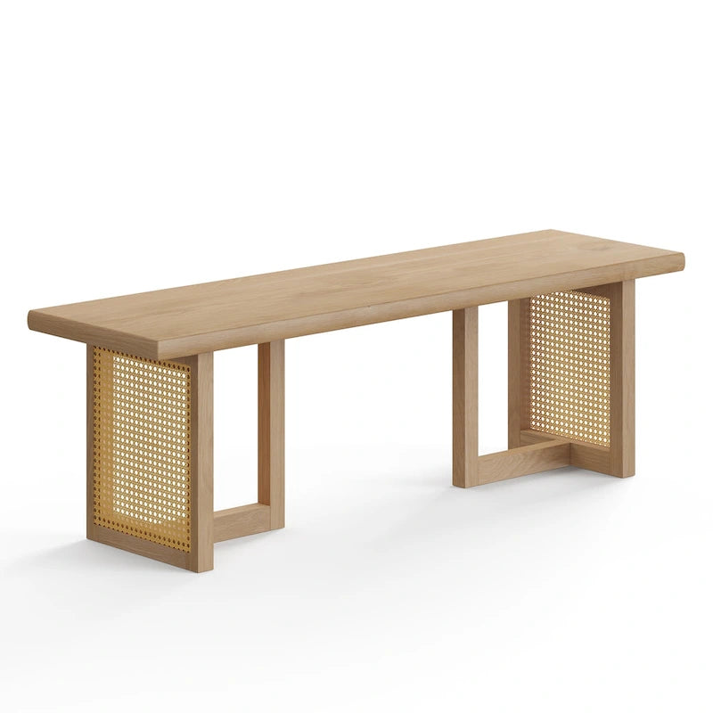 Rectangular Cane Dining Bench