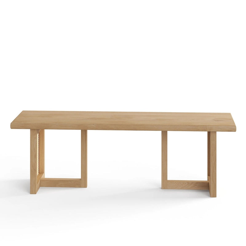 Rectangular Cane Dining Bench