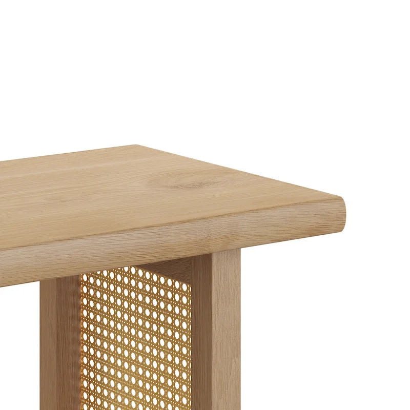 Rectangular Cane Dining Bench