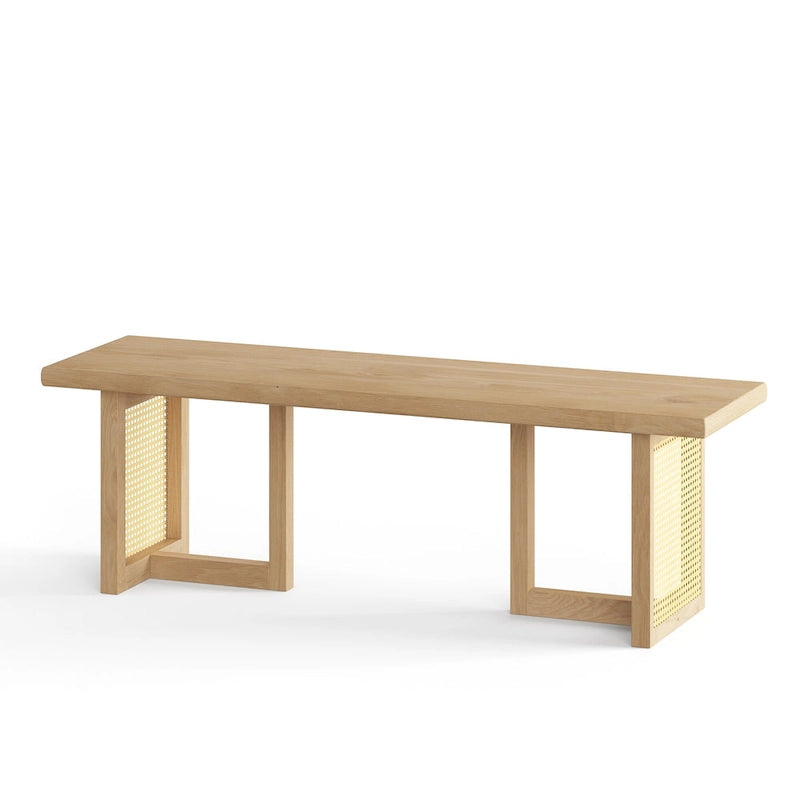 Rectangular Cane Dining Bench
