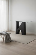 Modern Black 48-inch Glasstop Console Table