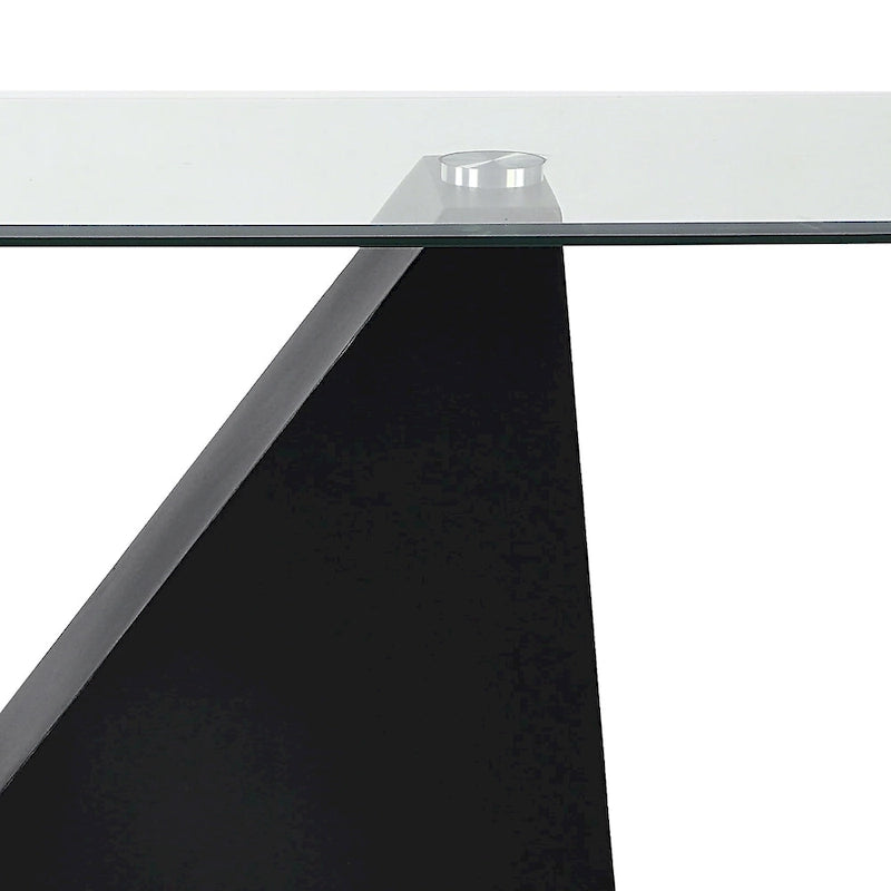 Modern Black 48-inch Glasstop Console Table