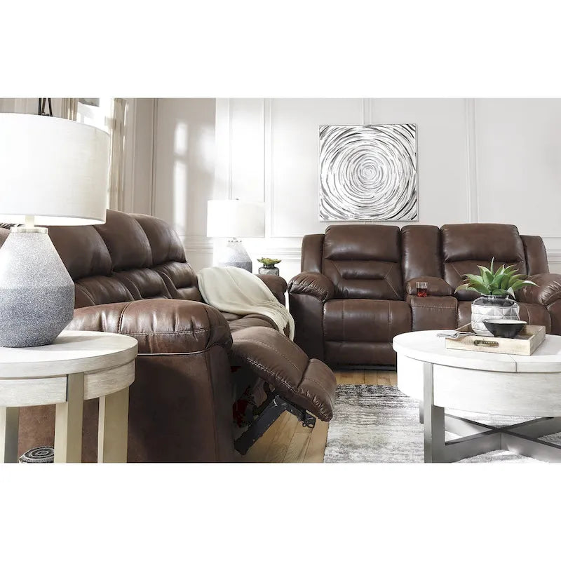 Contemporary Reclining Sofa Chocolate