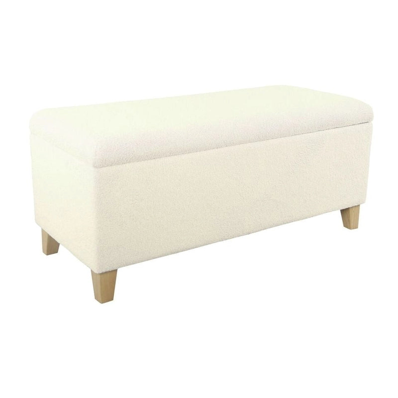 Sherpa Upholstered Storage Bench - Cream