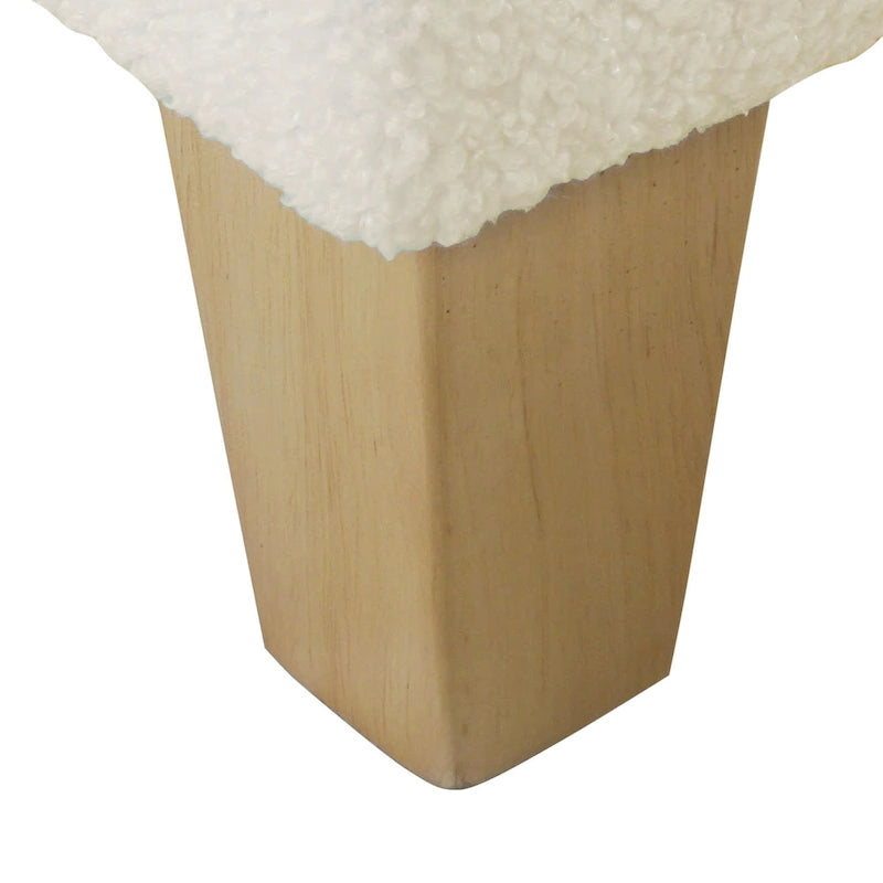 Sherpa Upholstered Storage Bench - Cream