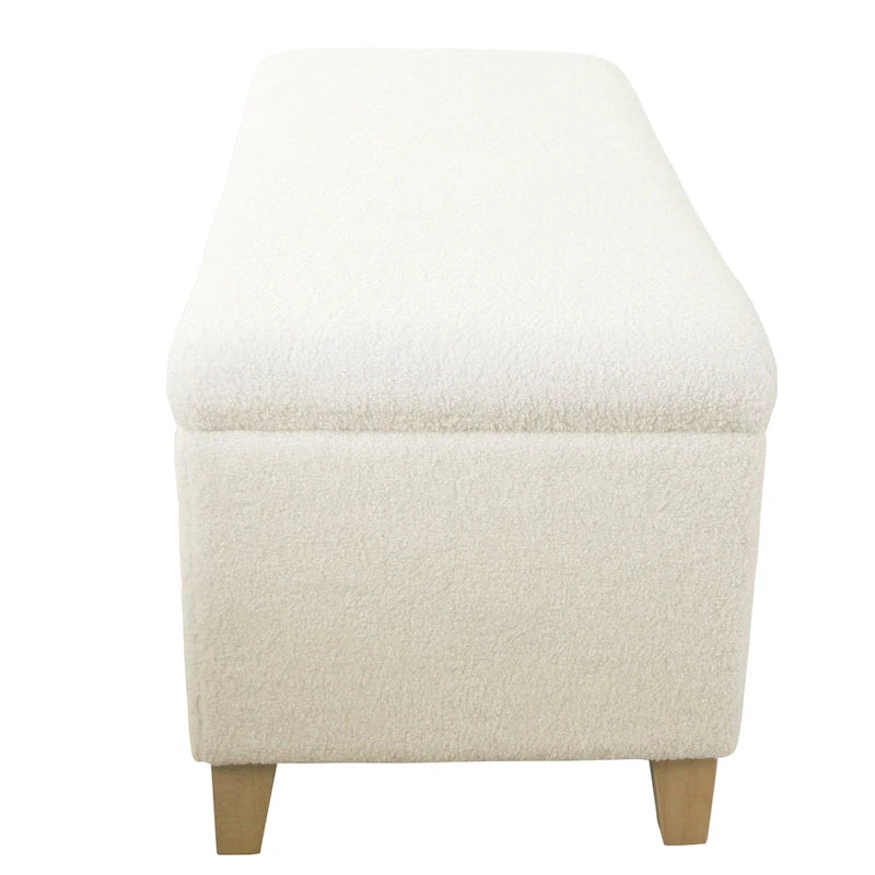Sherpa Upholstered Storage Bench - Cream