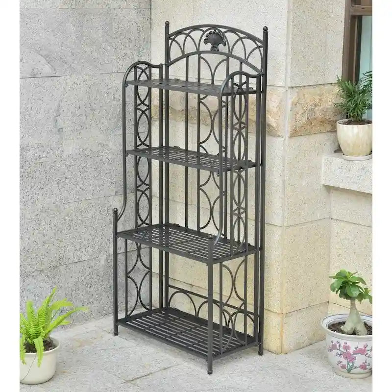 4-Tier Iron Folding Bakers Rack