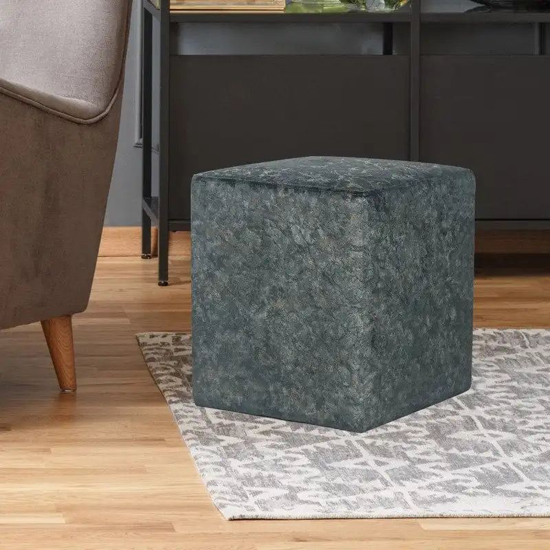 Square Ottoman Vanity Stool Fabric Upholstered Footrest Footstool