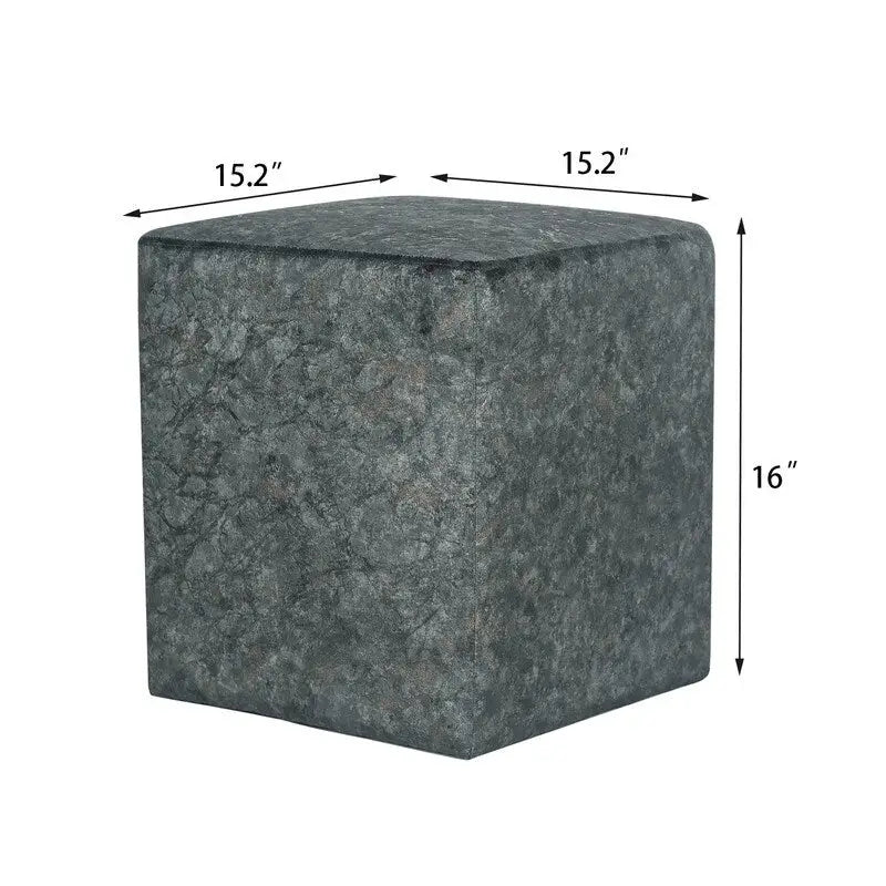 Square Ottoman Vanity Stool Fabric Upholstered Footrest Footstool