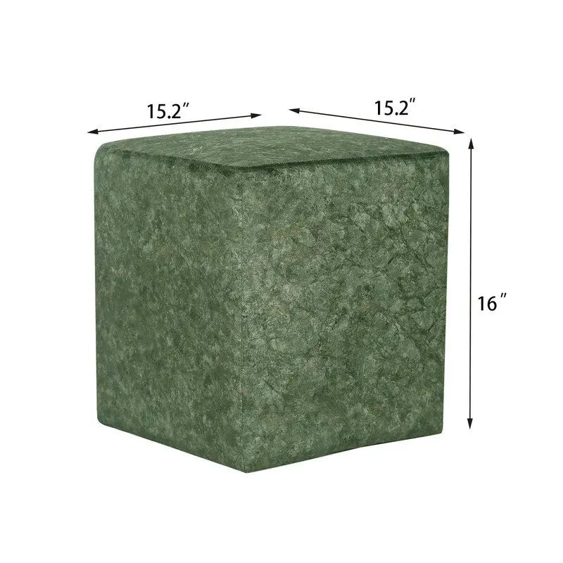 Square Ottoman Vanity Stool Fabric Upholstered Footrest Footstool