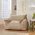 Velveteen Oversized Bean Bag Chair with Armrests