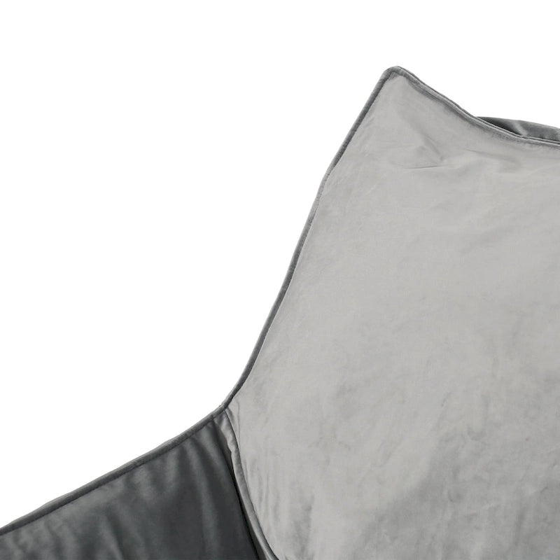 Velveteen Oversized Bean Bag Chair with Armrests
