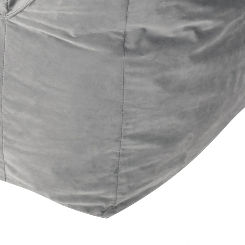 Velveteen Oversized Bean Bag Chair with Armrests