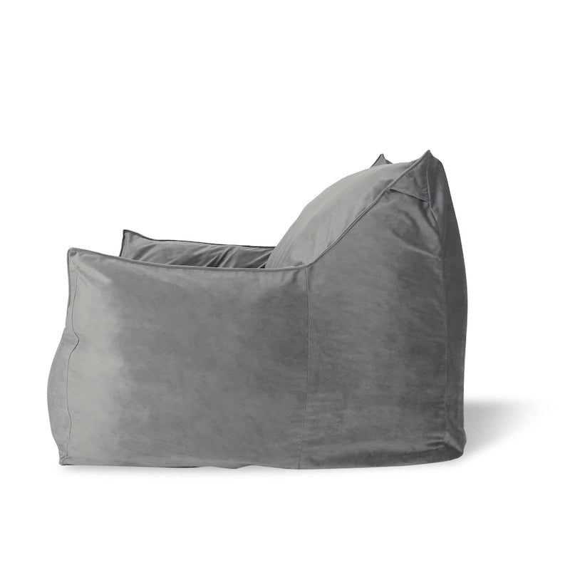 Velveteen Oversized Bean Bag Chair with Armrests
