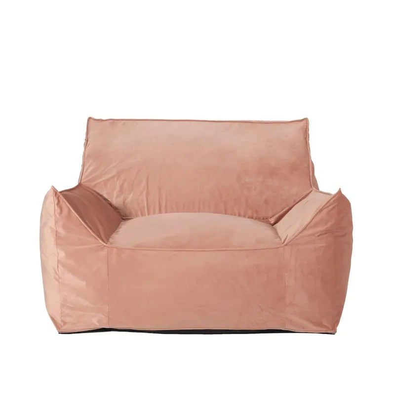 Velveteen Oversized Bean Bag Chair with Armrests