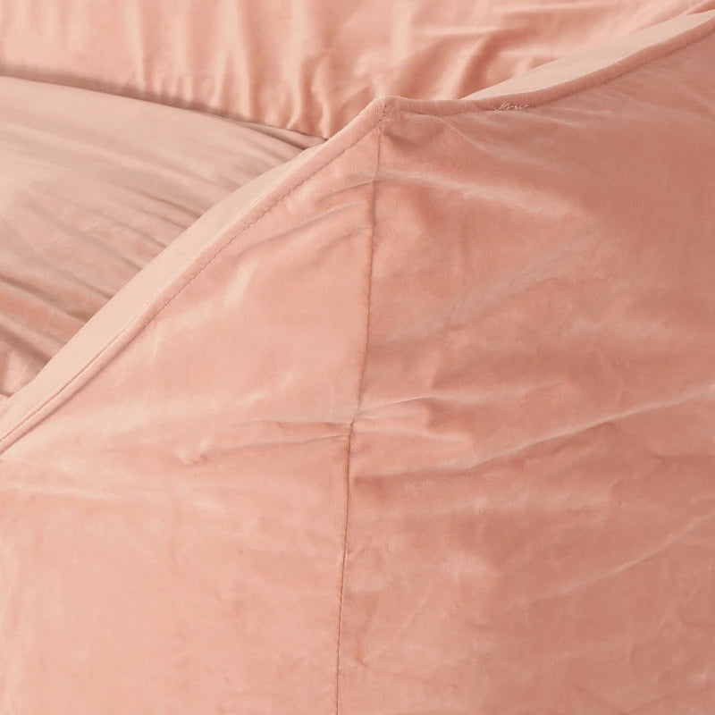 Velveteen Oversized Bean Bag Chair with Armrests
