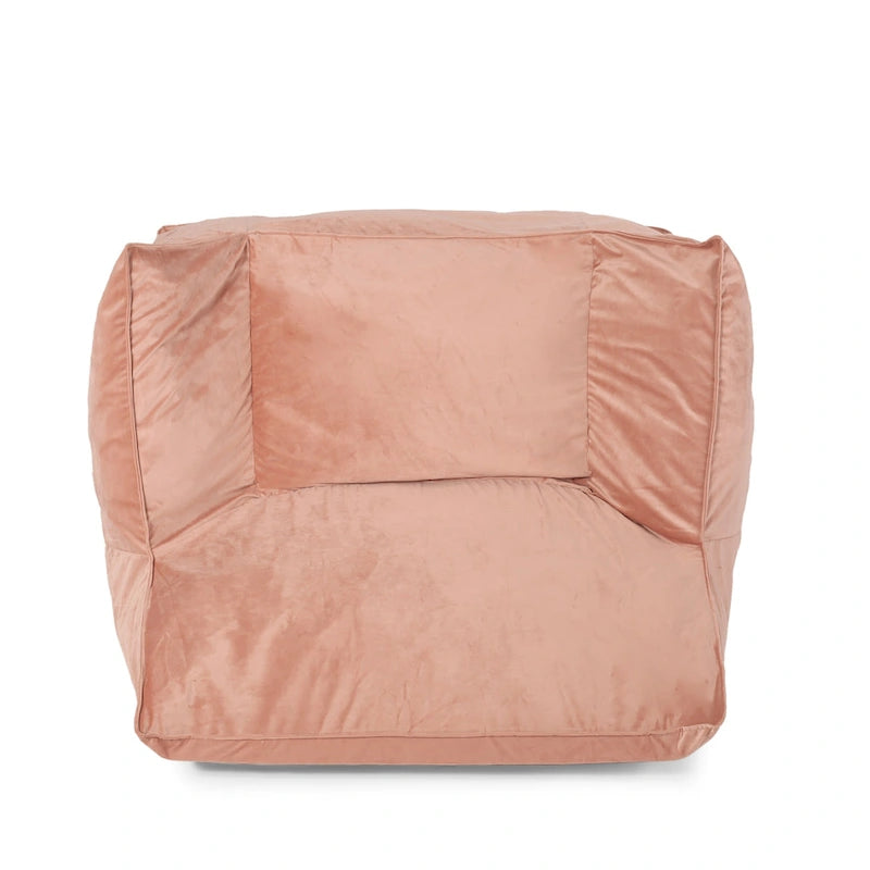 Velveteen Oversized Bean Bag Chair with Armrests