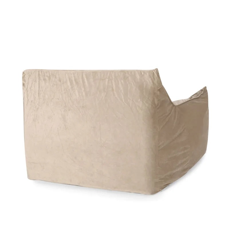 Velveteen Oversized Bean Bag Chair with Armrests