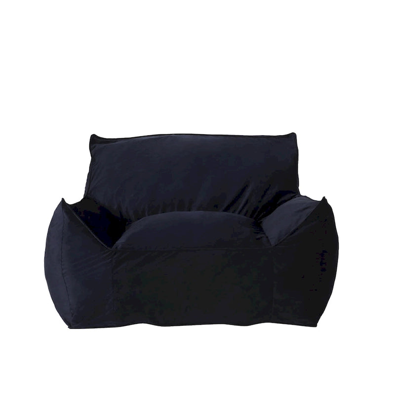 Velveteen Oversized Bean Bag Chair with Armrests