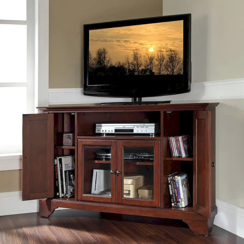 Lafayette Vintage Mahogany Finish Wood 48-inch Corner TV Stand
