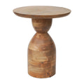 Mango Wood Hourglass Accent Table Wood - 16 x 16 x 19