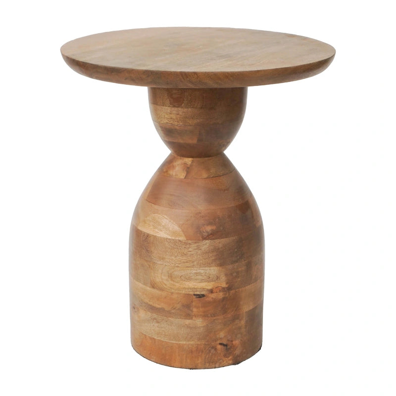 Mango Wood Hourglass Accent Table Wood - 16 x 16 x 19