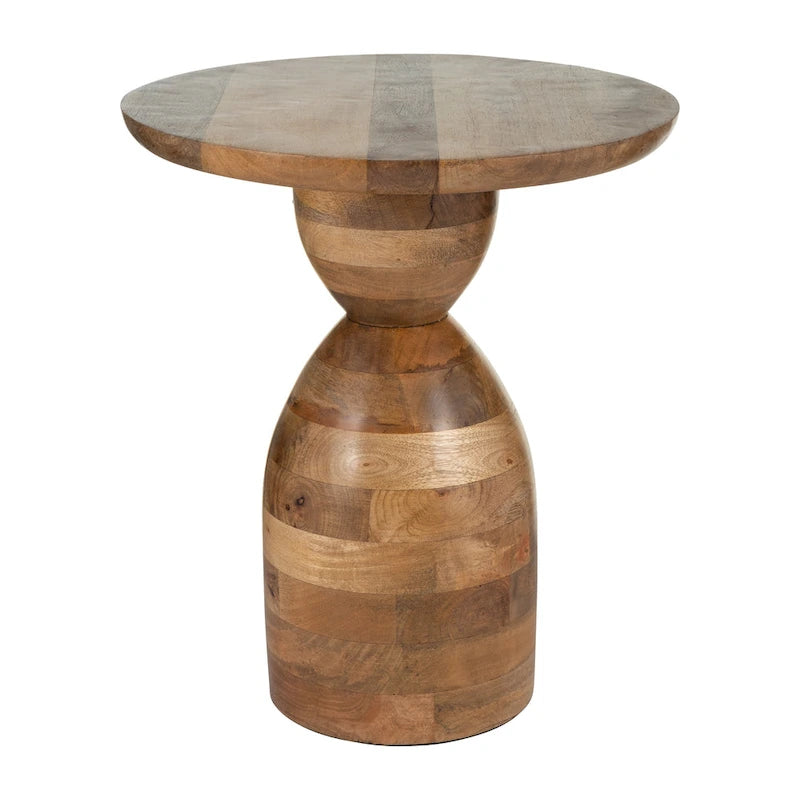 Mango Wood Hourglass Accent Table Wood - 16 x 16 x 19