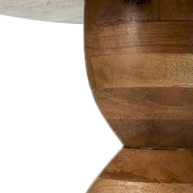 Mango Wood Hourglass Accent Table Wood - 16 x 16 x 19