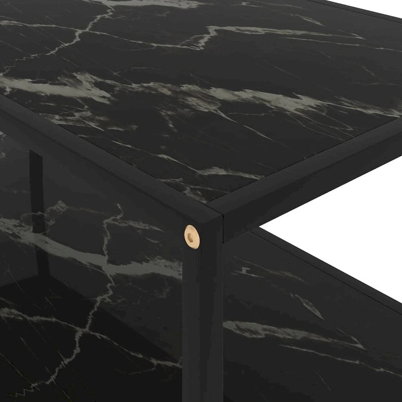 Coffee Table Black 39.4x19.7x13.8 Tempered Glass - 39.4 x 19.7 x 13.8