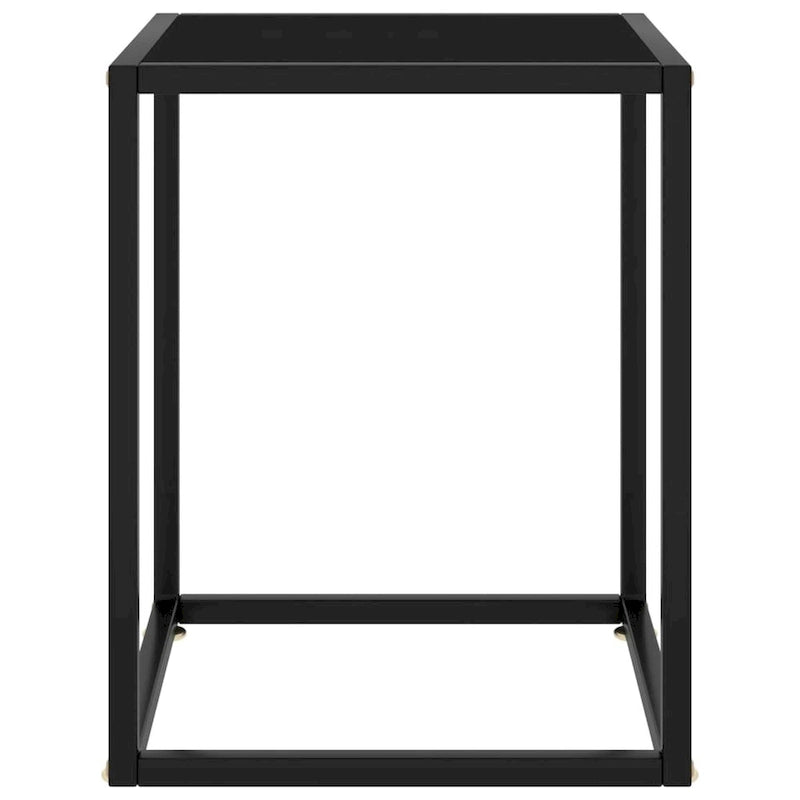 Coffee Table Black with Black Glass 15.7x15.7x19.7 - 15.7 x 15.7 x 19.7