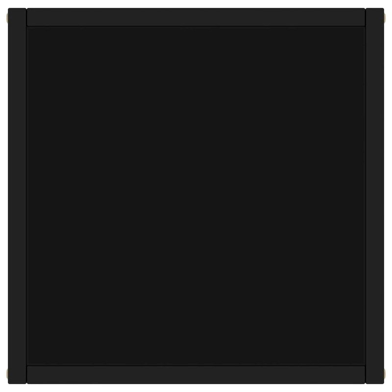 Coffee Table Black with Black Glass 15.7x15.7x19.7 - 15.7 x 15.7 x 19.7