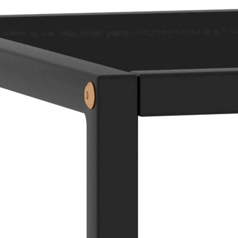 Coffee Table Black with Black Glass 15.7x15.7x19.7 - 15.7 x 15.7 x 19.7