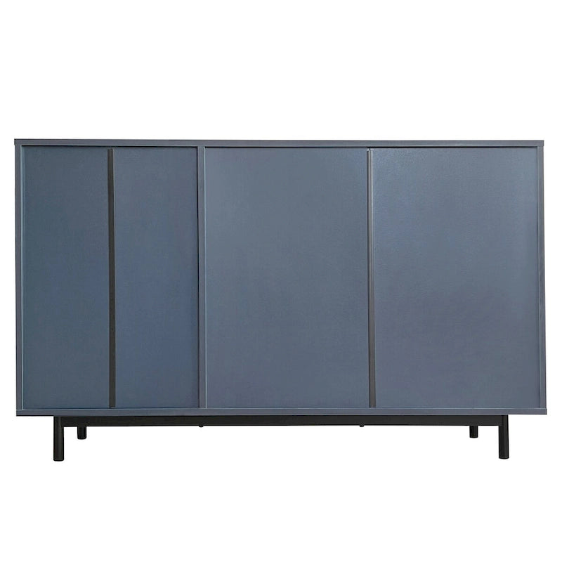 Wave Pattern Storage Cabinet with 2 Doors and 2 Drawers, Adjustable, Suitable for Study,Entrance and Living Room