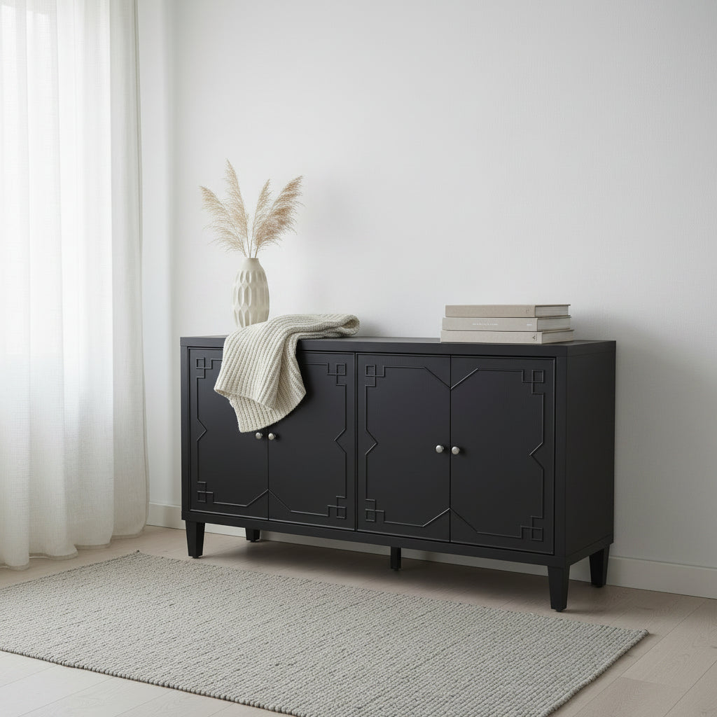 4-Door Wooden Sideboard Buffet Cabinet
