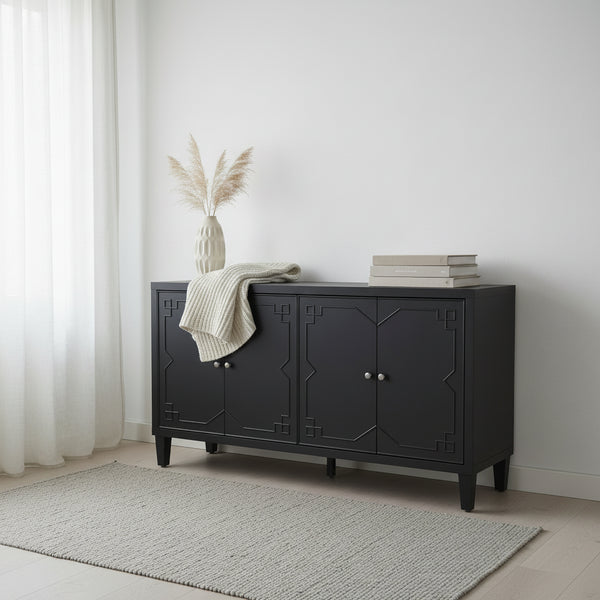 4-Door Wooden Sideboard Buffet Cabinet
