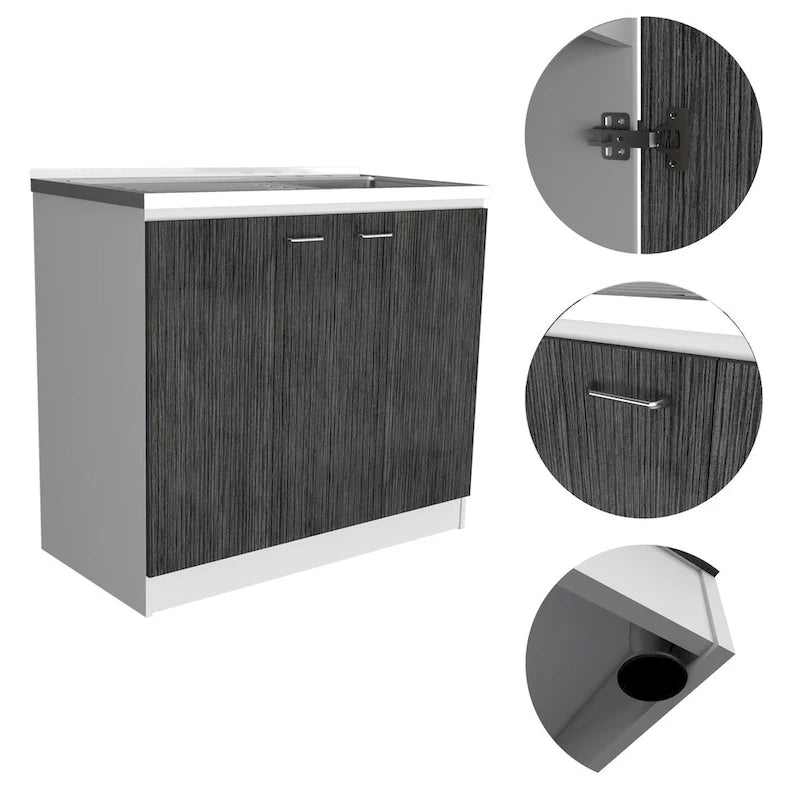 Rectangle 2-Door Utility Sink and Cabinet