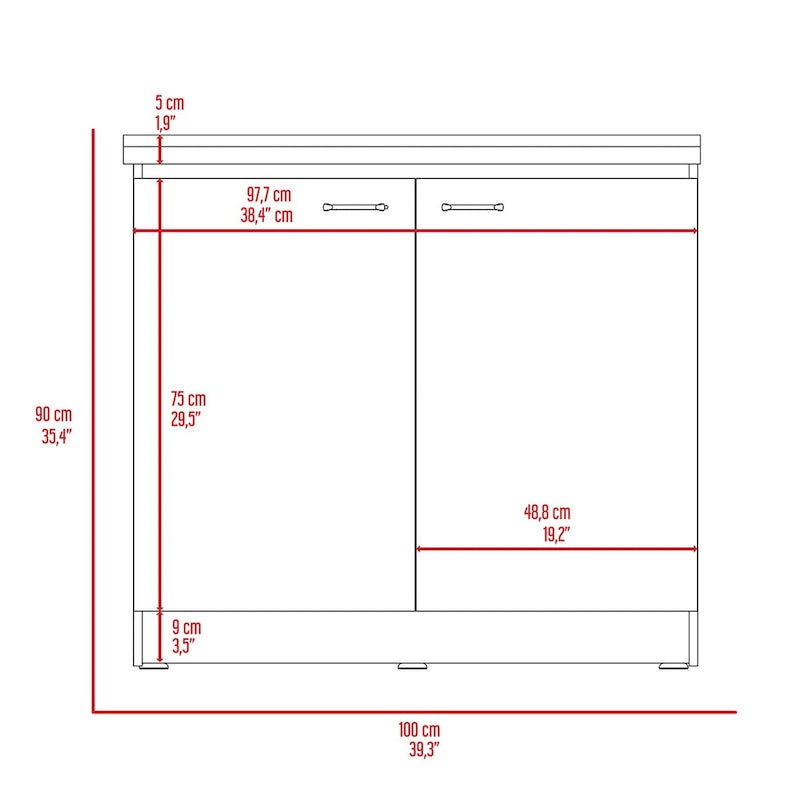 Rectangle 2-Door Utility Sink and Cabinet